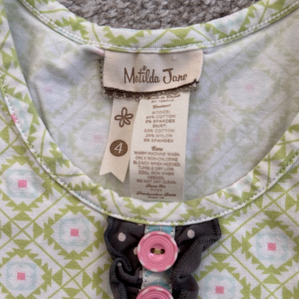 Matilda Jane Green and Pink Patterned Top - Picture 2 of 3